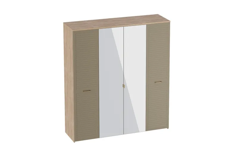 Шкаф четырехдверный "Гавана" спальня Светло-серый