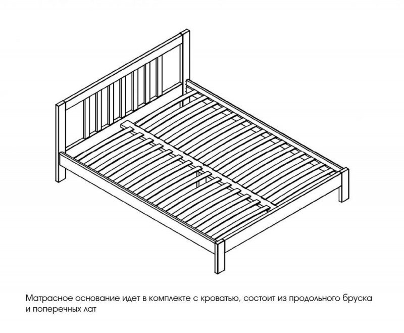 Кровать из массива 1800 "Слип" Ясень жемчужный